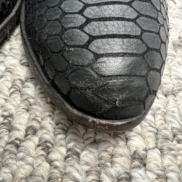 JOIE Barlow black leather snakeskin heeled ankle boots booties EU 37.5 - Picture 9 of 14